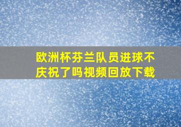 欧洲杯芬兰队员进球不庆祝了吗视频回放下载