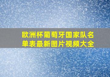 欧洲杯葡萄牙国家队名单表最新图片视频大全