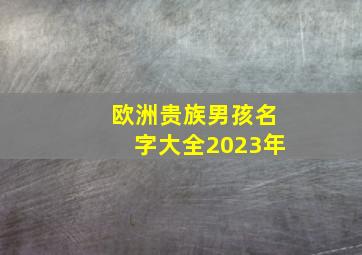 欧洲贵族男孩名字大全2023年