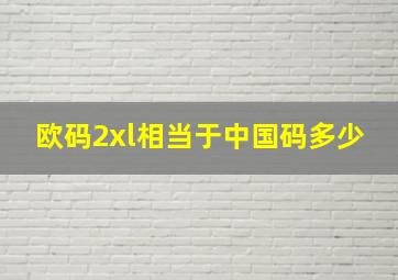 欧码2xl相当于中国码多少