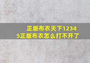 正版布衣天下12345正版布衣怎么打不开了