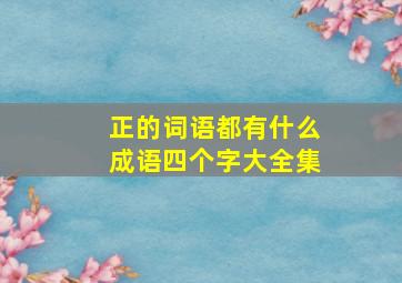 正的词语都有什么成语四个字大全集