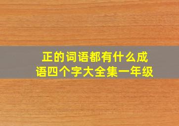 正的词语都有什么成语四个字大全集一年级