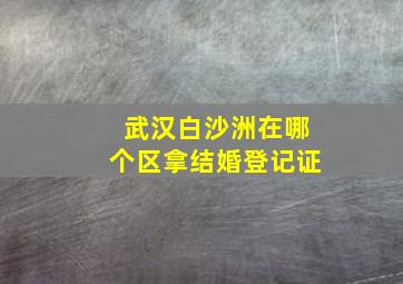 武汉白沙洲在哪个区拿结婚登记证