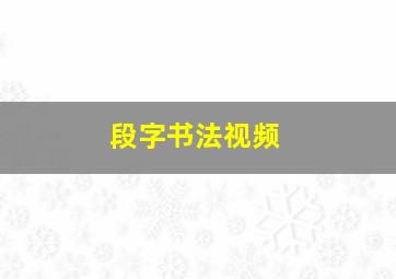 段字书法视频