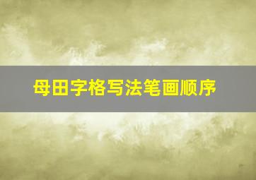 母田字格写法笔画顺序