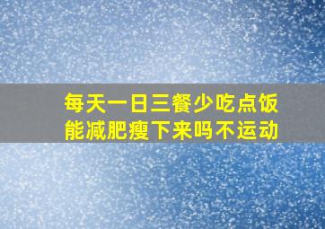 每天一日三餐少吃点饭能减肥瘦下来吗不运动