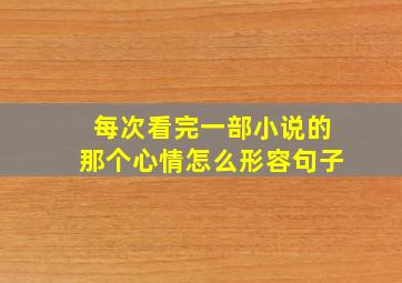 每次看完一部小说的那个心情怎么形容句子