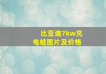 比亚迪7kw充电桩图片及价格