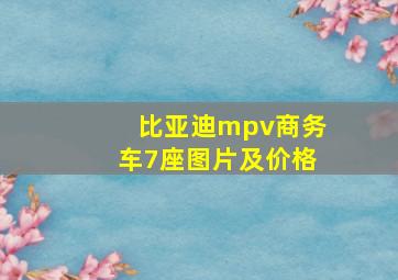 比亚迪mpv商务车7座图片及价格