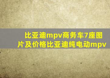 比亚迪mpv商务车7座图片及价格比亚迪纯电动mpv