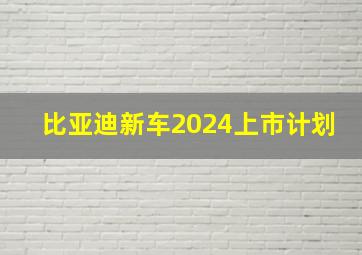 比亚迪新车2024上市计划