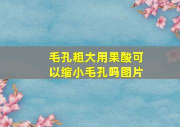 毛孔粗大用果酸可以缩小毛孔吗图片