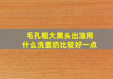 毛孔粗大黑头出油用什么洗面奶比较好一点