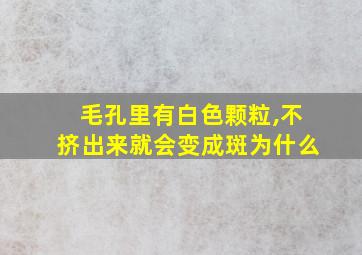 毛孔里有白色颗粒,不挤出来就会变成斑为什么