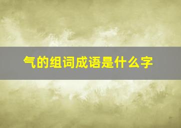 气的组词成语是什么字