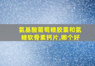 氨基酸葡萄糖胶囊和氨糖软骨素钙片,哪个好