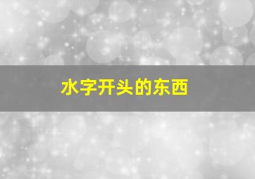 水字开头的东西