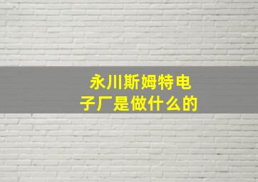 永川斯姆特电子厂是做什么的