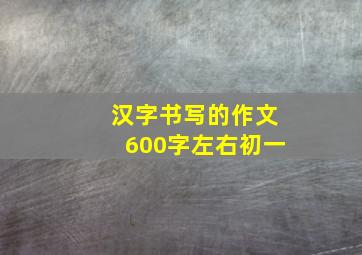 汉字书写的作文600字左右初一