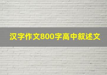 汉字作文800字高中叙述文