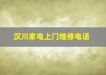 汉川家电上门维修电话