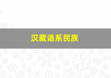 汉藏语系民族