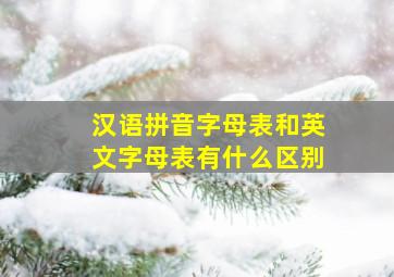 汉语拼音字母表和英文字母表有什么区别