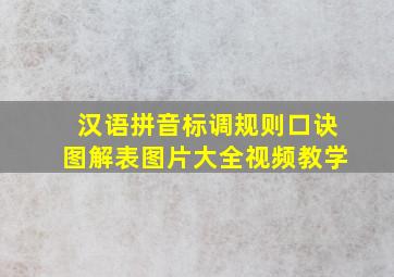 汉语拼音标调规则口诀图解表图片大全视频教学