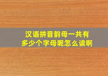 汉语拼音韵母一共有多少个字母呢怎么读啊