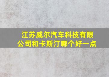 江苏威尔汽车科技有限公司和卡斯汀哪个好一点