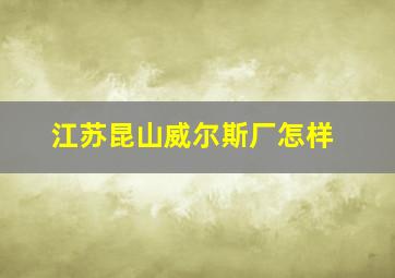 江苏昆山威尔斯厂怎样