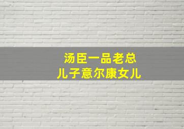 汤臣一品老总儿子意尔康女儿