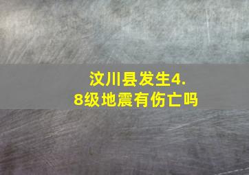 汶川县发生4.8级地震有伤亡吗