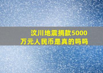 汶川地震捐款5000万元人民币是真的吗吗