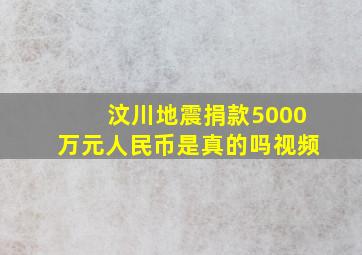 汶川地震捐款5000万元人民币是真的吗视频