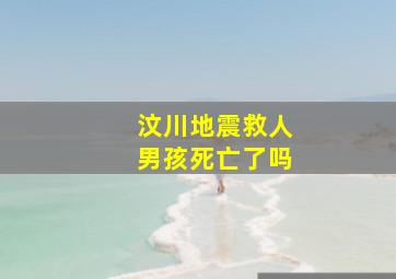 汶川地震救人男孩死亡了吗