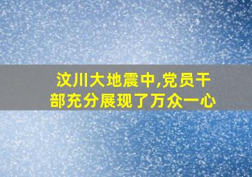 汶川大地震中,党员干部充分展现了万众一心