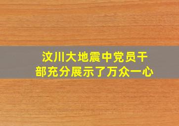 汶川大地震中党员干部充分展示了万众一心