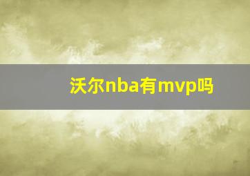 沃尔nba有mvp吗