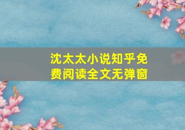 沈太太小说知乎免费阅读全文无弹窗