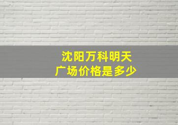 沈阳万科明天广场价格是多少