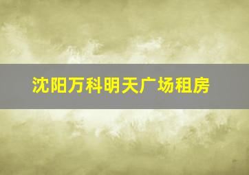 沈阳万科明天广场租房