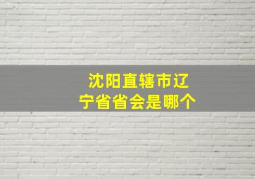 沈阳直辖市辽宁省省会是哪个