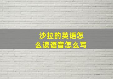 沙拉的英语怎么读语音怎么写