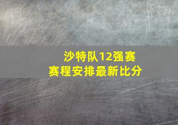 沙特队12强赛赛程安排最新比分