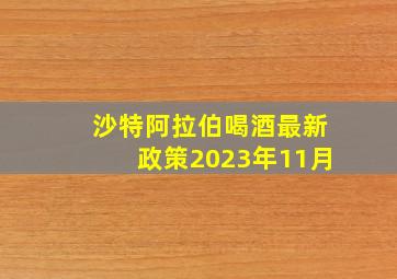 沙特阿拉伯喝酒最新政策2023年11月