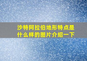 沙特阿拉伯地形特点是什么样的图片介绍一下