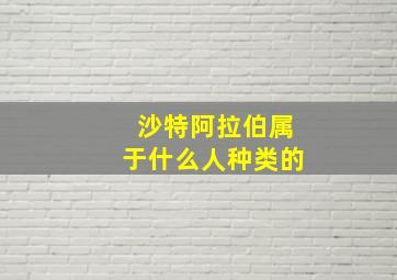 沙特阿拉伯属于什么人种类的