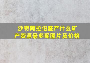 沙特阿拉伯盛产什么矿产资源最多呢图片及价格